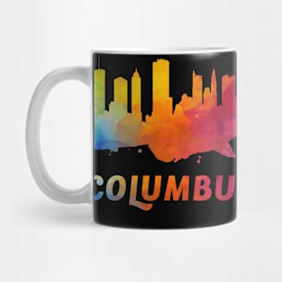 Columbus Skyline Watercolor Style Mug